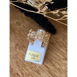 Bague Taille 50 Symbole "Fleurs" En Plaqué Or 18 Carats 750/000