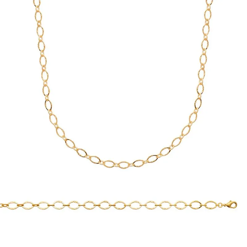 Bracelet En Maillons Entrelacés Ovales Plaqué Or 18 Carats - Marque Bijouxia - Neuf Avec Étiquettes
