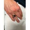 Bague Chevalière Américaine Army Pierre Noire Onyx En Plaqué Or 18 Carats CHOIX
