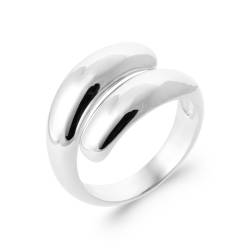 Bague Goutte D'eau En Argent Massif 925/000 Rhodié T50 à T60
