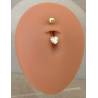Piercing de nombril cœur en Or 750/1000 et oxyde de zirconium - Bijou Corps