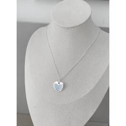 Collier chaîne avec pendentif cœur lisse massif En Argent 925/1000 Poinçonné