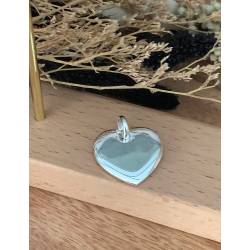 Collier chaîne avec pendentif cœur lisse massif En Argent 925/1000 Poinçonné