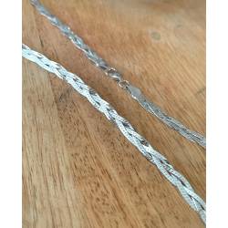 Collier Ras De Cou Tressé En Argent Massif 925/000 Rhodié