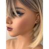 Boucles D'oreilles Puces Cz Saphir 5MM Plaqué Or 18 carats