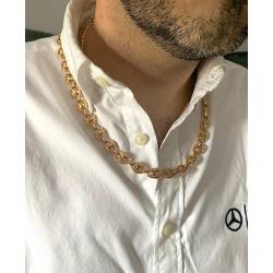 Chaîne 60CM X 1CM Grain De Café Extra Large En Plaqué or