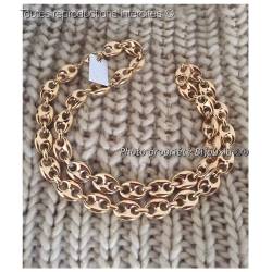 Chaîne 60CM X 1CM Grain De Café Extra Large En Plaqué or