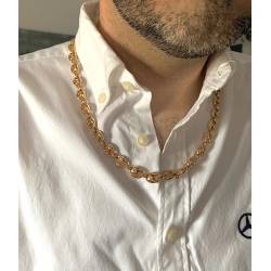 Chaîne 50CM X 1CM Grain De Café Extra Large En Plaqué or