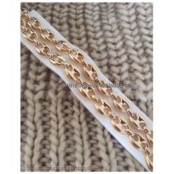 Chaîne 50CM X 1CM Grain De Café Extra Large En Plaqué or