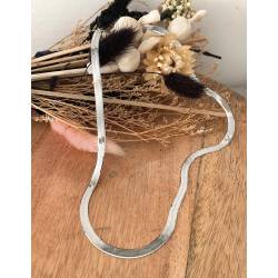 Collier Maille Miroir 42cm En Argent Massif 925/1000 Rhodié