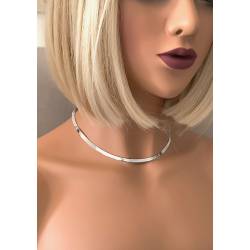 Collier Maille Miroir 42cm En Argent Massif 925/1000 Rhodié