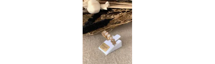 Bague Empierrée Rivière de Cristaux Zirconium Plaqué or 18 Carats 750/000
