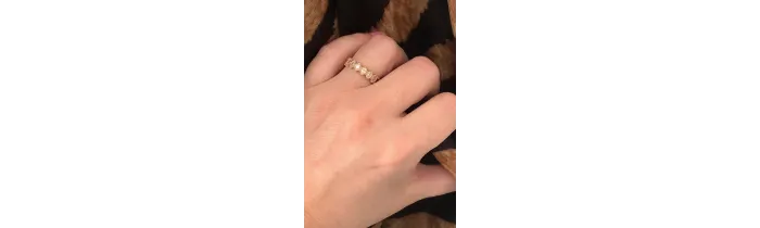 Bague Empierrée Rivière de Cristaux Zirconium Plaqué or 18 Carats 750/000