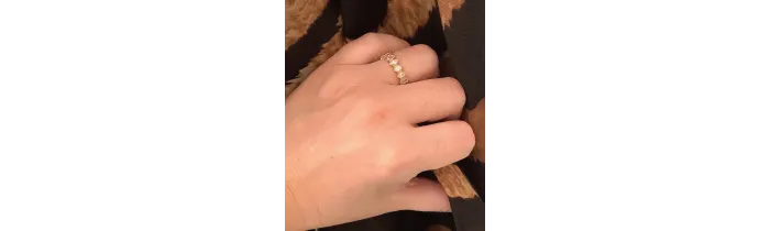 Bague Empierrée Rivière de Cristaux Zirconium Plaqué or 18 Carats 750/000