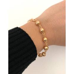 Bracelet Boules 8MM Plaqué Or 18 CARATS 750/1000