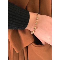 Bracelet Boules 8MM Plaqué Or 18 CARATS 750/1000