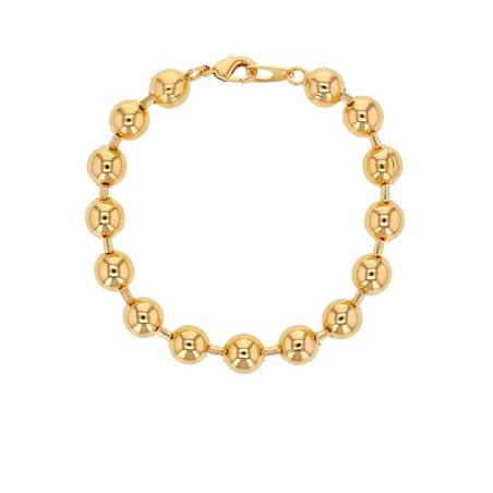 Bracelet Boules 8MM Plaqué Or 18 CARATS 750/1000 Bijoux Femme