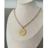 Collier Sautoir Chaîne 80cm avec pièce Romaine en argent 925/000 doré Vermeil