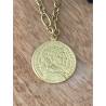 Collier Sautoir Chaîne 80cm avec pièce Romaine en argent 925/000 doré Vermeil
