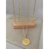Collier Sautoir Chaîne 80cm avec pièce Romaine en argent 925/000 doré Vermeil