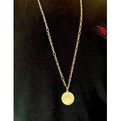 Collier Sautoir Chaîne 80cm avec pièce Romaine en argent 925/000 doré Vermeil