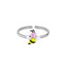 Bague enfant réglable Abeille émaillé, argent 925/1000 rhodié