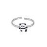 Bague enfant réglable petit panda émaillé, argent 925/1000 rhodié