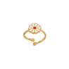 Bague enfant réglable fleur Marguerite émaillé, Plaqué or 18 carats 750/000