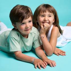 Bracelet coccinelles pampilles émaillées rouge, argent 925/1000 rhodié