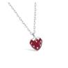 Collier Chaîne + Pendentif Fraise Émail En Argent Massif 925/000 Bijoux Enfant