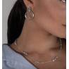 Boucles d'oreilles grains de café et cercles en argent 925/1000 rhodié