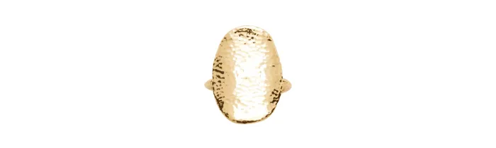 Bague Large Effet Martelée Plaqué or 18 CARATS 750 Millièmes Tailles au CHOIX