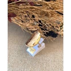 Bague Large Effet Martelée Plaqué or 18 CARATS 750 Millièmes Tailles au CHOIX