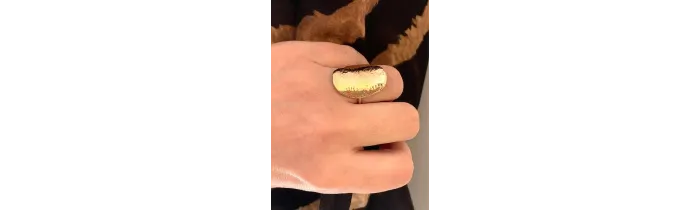 Bague Large Effet Martelée Plaqué or 18 CARATS 750 Millièmes Tailles au CHOIX