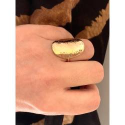 Bague Large Effet Martelée Plaqué or 18 CARATS 750 Millièmes Tailles au CHOIX