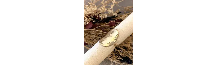Bague Large Effet Martelée Plaqué or 18 CARATS 750 Millièmes Tailles au CHOIX