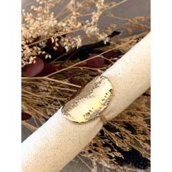 Bague Large Effet Martelée Plaqué or 18 CARATS 750 Millièmes Tailles au CHOIX