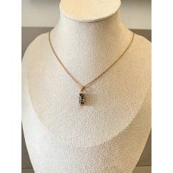 Pendentif Tiki Polynésien En Plaqué Or 18 Carats & Onyx Bijoux MIXTE