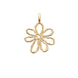 Collier Chaîne maille forçat + Pendentif Fleur En Plaqué Or 18 Carats 750/000
