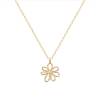 Collier Chaîne maille forçat + Pendentif Fleur En Plaqué Or 18 Carats 750/000