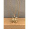 Collier Chaîne maille forçat + Pendentif Fleur En Plaqué Or 18 Carats 750/000