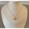 Collier Chaîne maille forçat + Pendentif Fleur En Plaqué Or 18 Carats 750/000