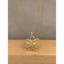 Pendentif Fleur En Plaqué Or 18 Carats 750/000