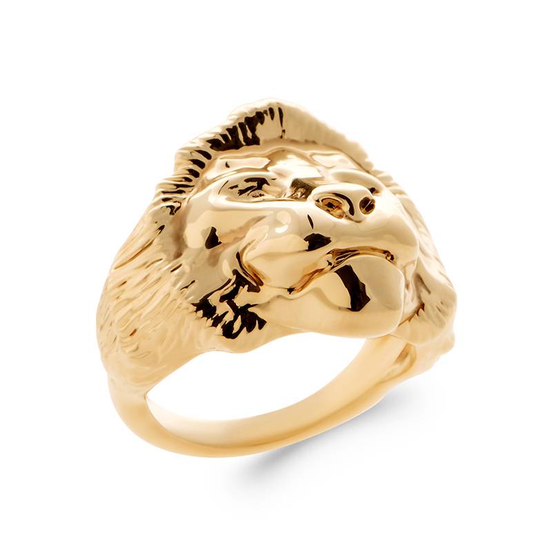 Chevalière Homme Symbole LION En Plaqué or 18 CARATS 750/1000 T58 à 68