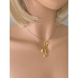 Pendentif Grande Clé De Sol Robuste En Plaqué or 18 Carats 750/000