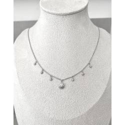 Collier Charms Soleil & Étoile Oz En Argent Massif Rhodié 925/000