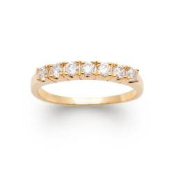 Bague Empierrée ZIRCONIUM Plaqué or 18 CARATS 750/000 Tailles CHOIX