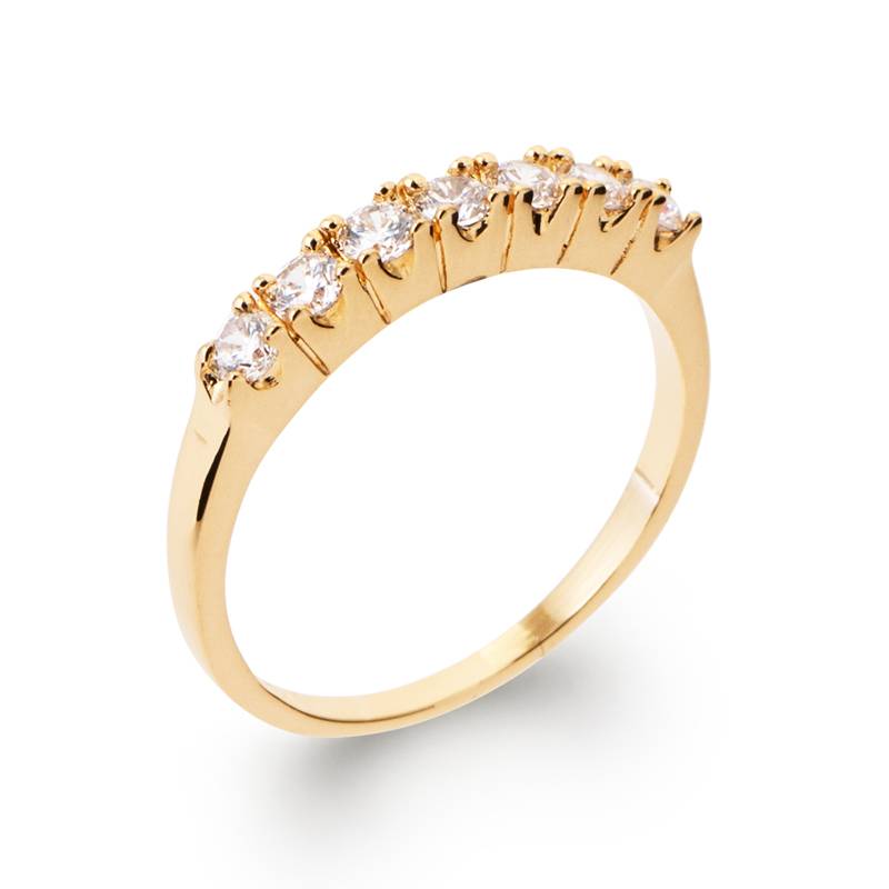 Bague Empierrée ZIRCONIUM Plaqué or 18 CARATS 750/000 Tailles CHOIX