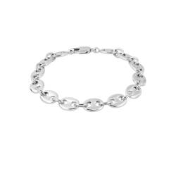Bracelet Maille Grain De Café 18CM Argent Massif 925/000