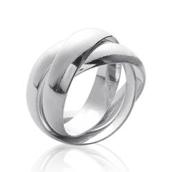 Bague Alliance 3 Anneaux Épais En Argent Massif T50-52-54-56-58-60-62-64-66-68